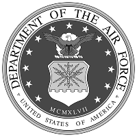 Seal of the U.S. Department of the Air Force featuring an eagle, shield, and stars within a circular border.